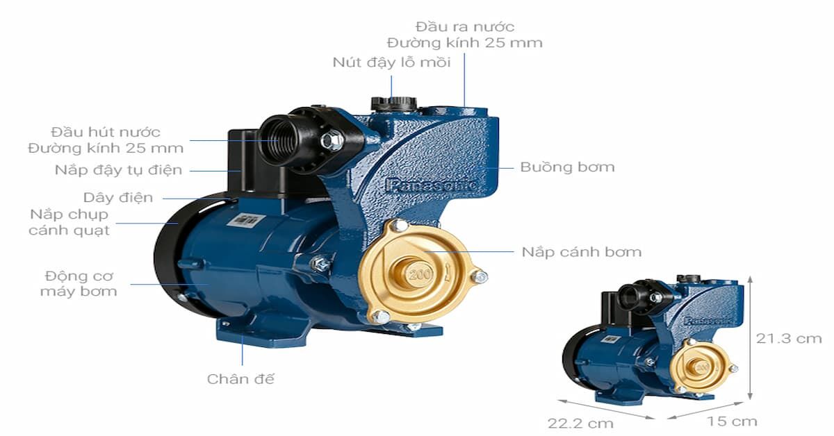 Cấu tạo và đặc điểm nổi bật của máy bơm nước Panasonic GP-200JXK