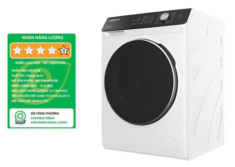 Máy giặt Hitachi 10.5 kg BD-1054HVOW chất Nhật cao cấp lại đang được hạ giá cực 