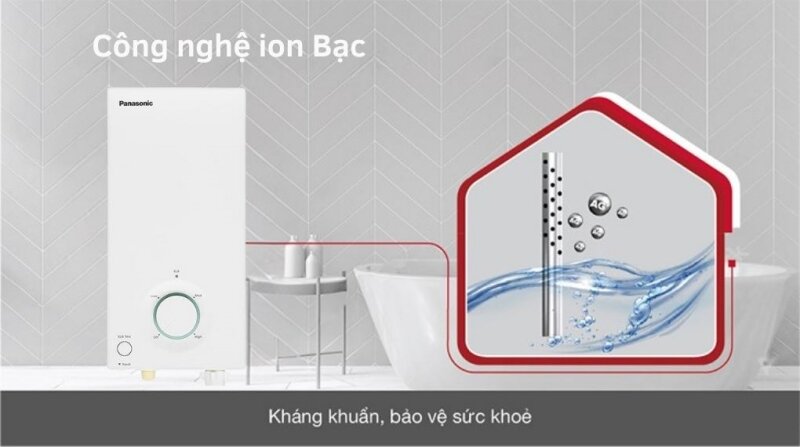 Máy nước nóng trực tiếp Panasonic DH-4VS1VW: Nhỏ gọn, nóng nhanh, có kháng khuẩn Ag+