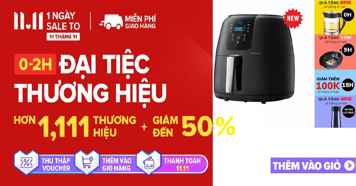 Check nhanh 5 deal gia dụng giảm giá kịch sàn "1 ngày sale TO" 11.11