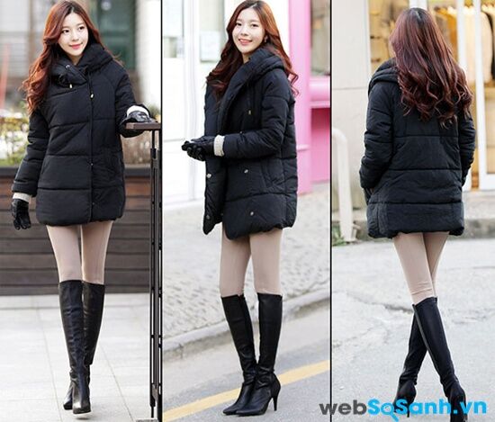 Chọn áo phao dáng dài cho nàng có chiều cao khiêm tốn