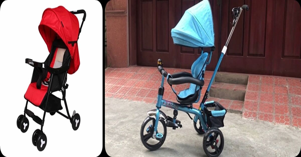 Chọn mua xe đẩy 3 bánh hay xe đẩy 4 bánh cho bé ?