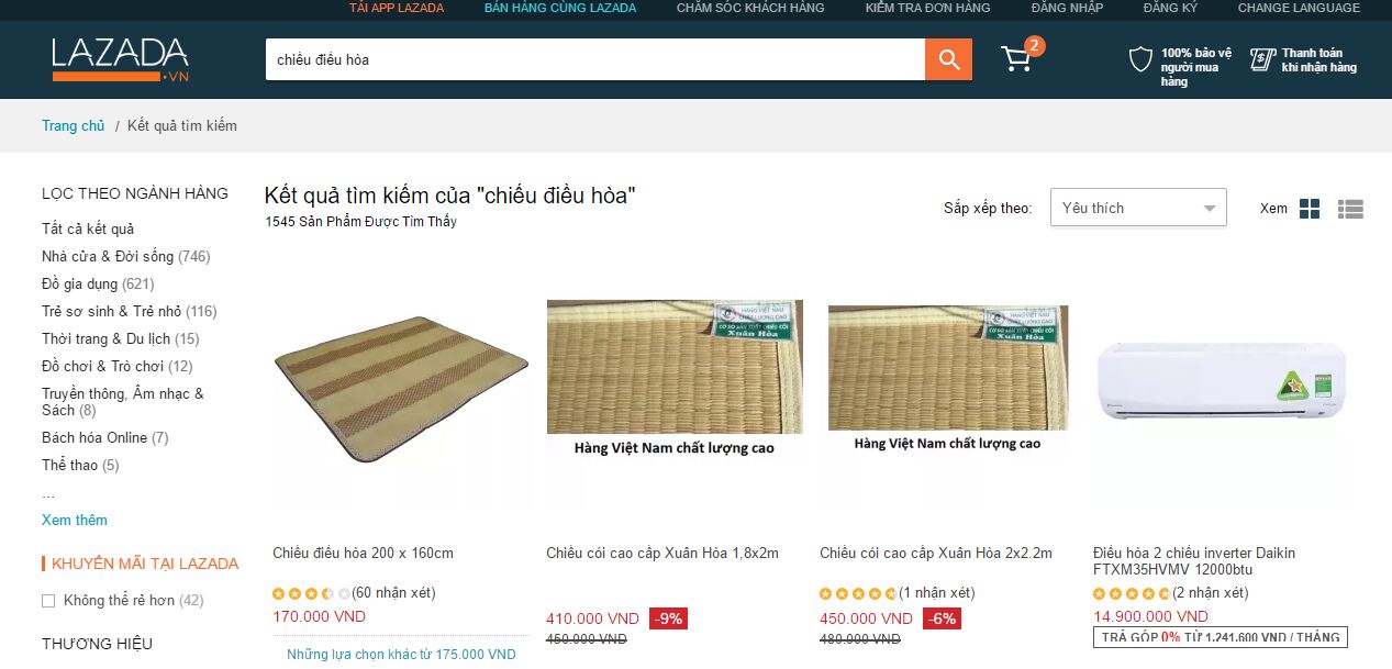 Có nên mua chiếu điều hòa trên Lazada Việt Nam không?