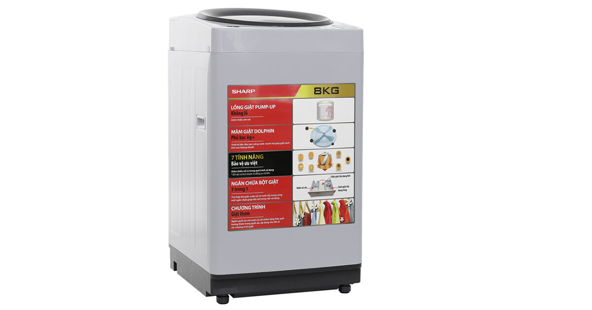 Có nên mua máy giặt Sharp 8 kg ES-W80GV-H?