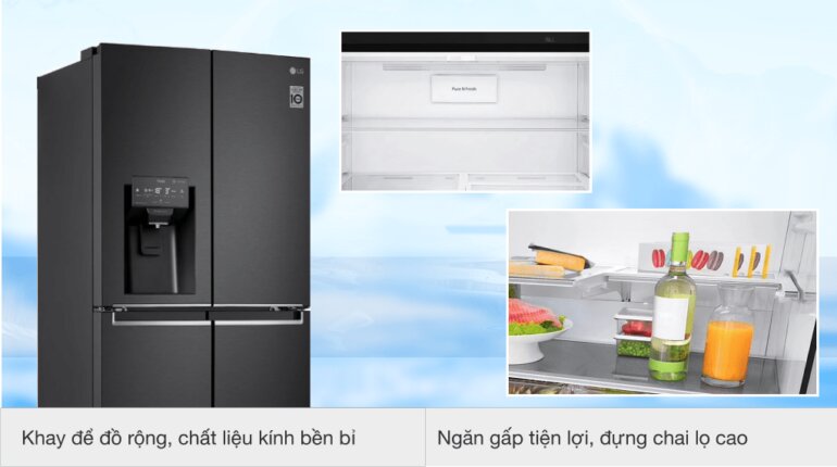Tủ lạnh LG French Door 2021 có ngăn gấp tiện lợi tận dụng không gian tủ