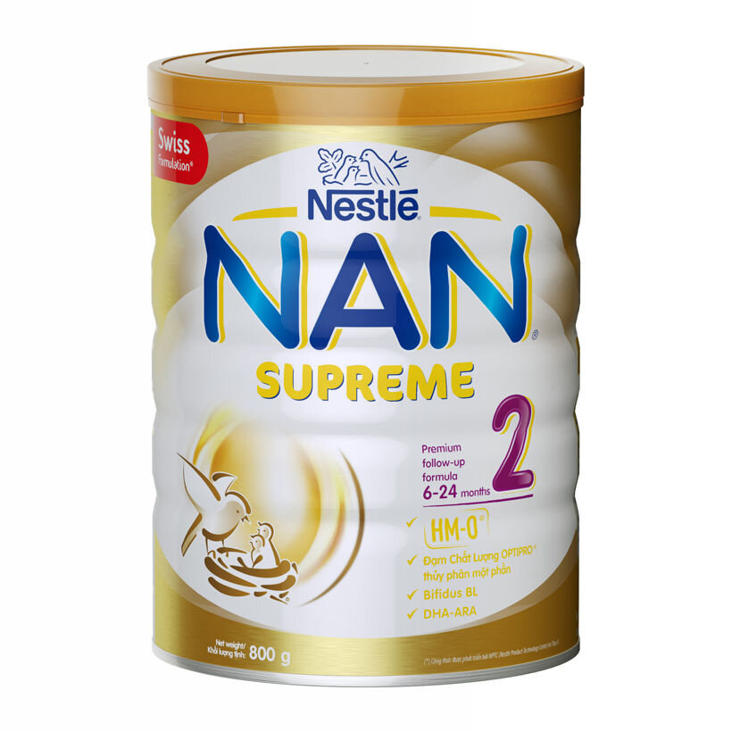 Sữa bột Nestlé NAN Supreme 2 là thực phẩm bổ sung cho trẻ trên 6 tháng tuổi 