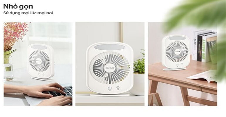 Quạt sạc điện Sunhouse SHD7110 có trang bị đèn led tiện lợi Quạt tích điện Sunhouse