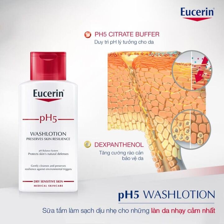 sữa tắm trắng da Eucerin