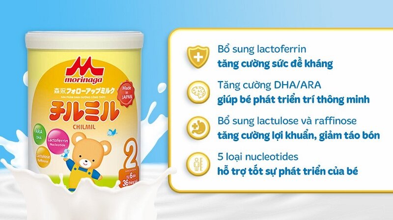 sữa cho bé 2 tuổi tốt nhất Morinaga số 2