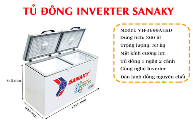 Tủ đông lạnh Sanaky VH-3699A4KD (360 lít)