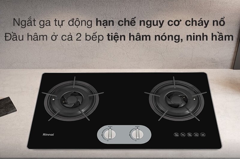 Bếp gas âm Rinnai RVB-220G đa dạng tính năng hiện đại, thông minh