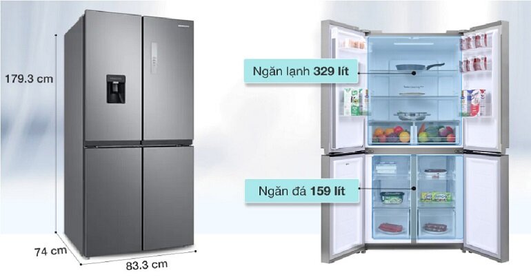 Kích thước của 1 mẫu tủ lạnh Samsung