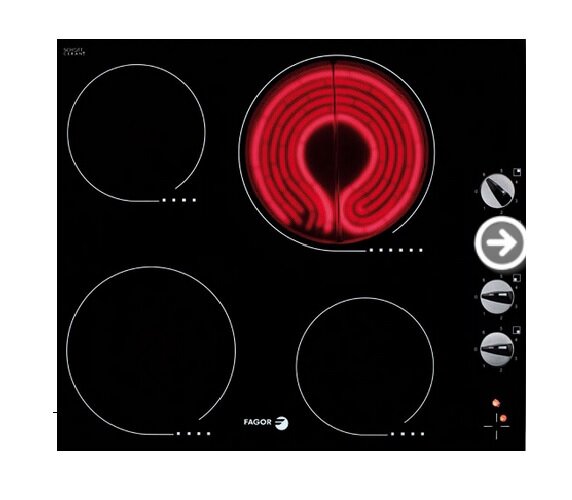 Đánh giá bếp điện từ Fagor VFI-400I: Hiện đại với đèn báo dư nhiệt cho mỗi vùng nấu