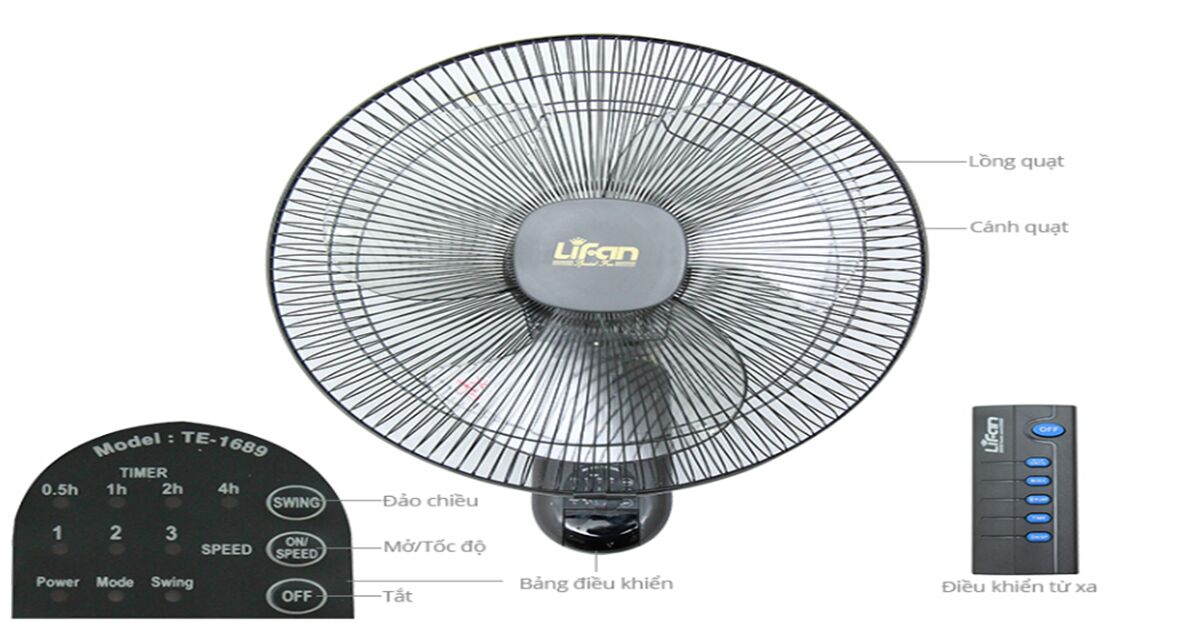 Đánh giá chất lượng của quạt treo tường Lifan TE-1689