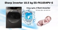 Đánh giá máy giặt Sharp lồng ngang Inverter 10.5 kg ES-FK1054PV-S