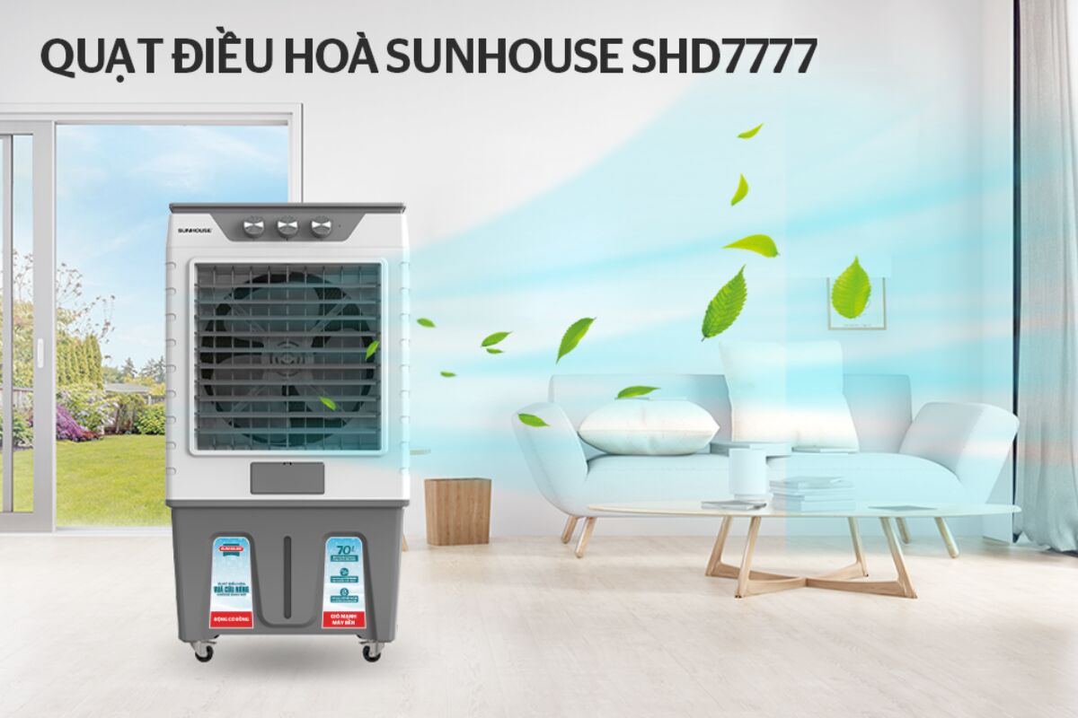 Đánh giá quạt điều hòa Sunhouse SHD7777 cỡ lớn phục vụ kinh doanh, không gian rộng
