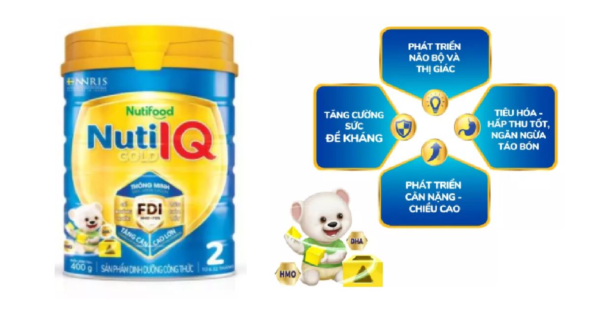 Đánh giá sữa Nuti IQ Gold Step 2 có tốt không? Giá bao nhiêu?