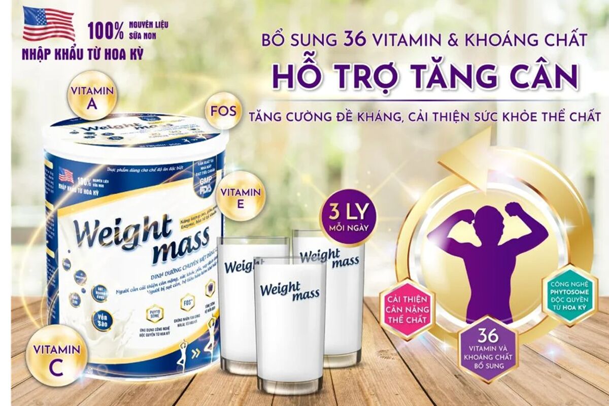 Đánh giá sữa tăng cân Weight Mass chứa sữa non nhập khẩu từ Mỹ