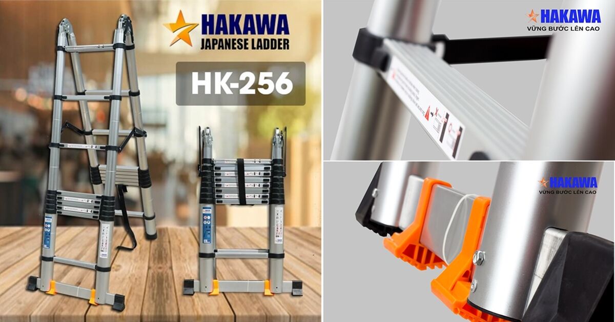 Đánh giá thang nhôm gia đình Hakawa HK-256: Đa năng, bền bỉ, an toàn trên mọi địa hình