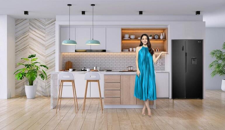 Chiếc tủ lạnh Casper 2 cánh RS-575VBW có thiết kế nổi bật, bắt mắt và hài hòa
