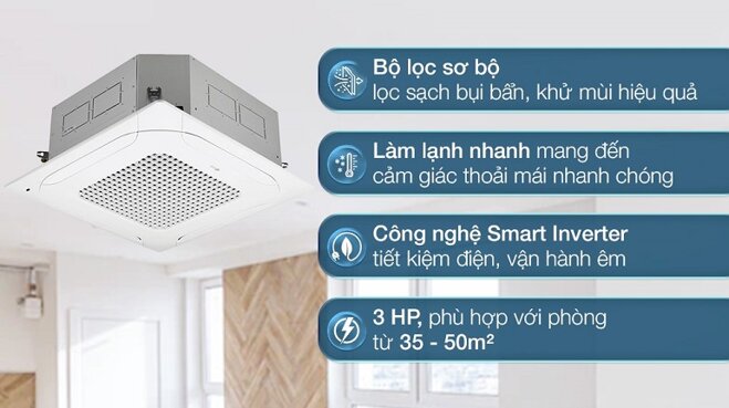 Máy lạnh âm trần LG Inverter 3 HP ZTNQ30GNLE0