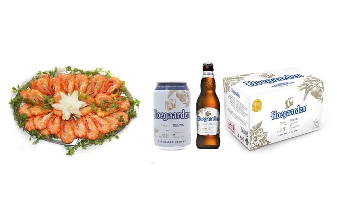 loại bia Hoegaarden ngon giúp món tôm hấp bia thêm ngọt thịt