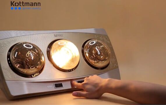 Đèn sưởi nhà tắm 3 bóng vàng Kottmann K3B-H có tốt không, giá bán bao nhiêu tiền?