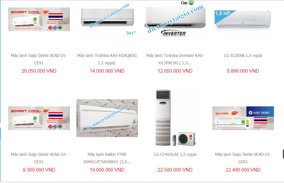 Điện Máy Tại Gia - Mua hàng máy lạnh chính hãng, đa dạng thương hiệu, giá tại kho
