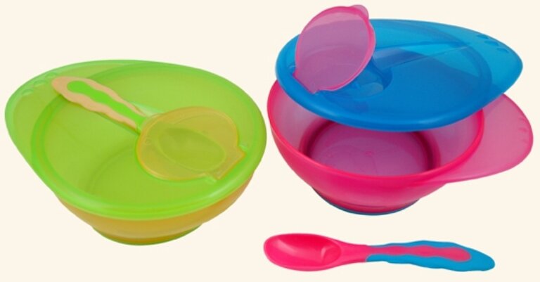 Đồ dùng ăn dặm Canpol Babies 56/299 - Bộ bát và thìa cho bé tập ăn dễ dàng hơn