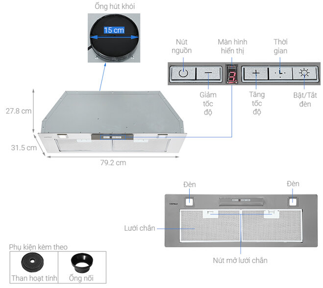 Máy hút mùi âm tủ Hafele HH-BI79A