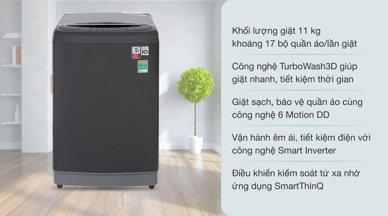 Máy giặt cửa ngang LG 11 kg TH2111DSAB