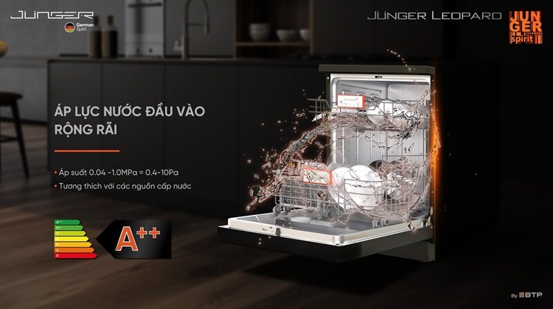 Máy rửa bát 15 bộ Junger DWJ-163-MS chinh phục người dùng nhờ loạt tính năng ấn tượng