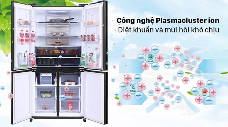 Tủ lạnh 4 cánh Sharp SJ-FXP600VG-MR khử khuẩn tốt