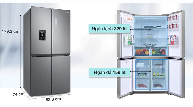 Giá tủ lạnh Samsung phụ thuộc vào nhiều yếu tố: kích thước, dung tích, model