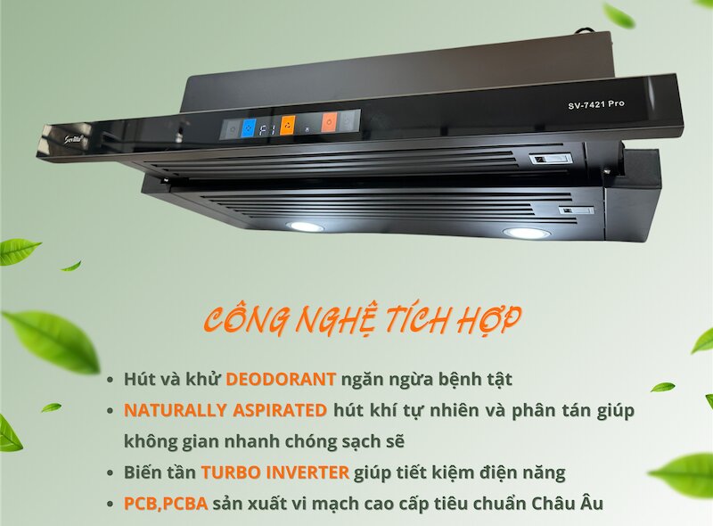 Máy hút mùi Sevilla SV-7421 Pro giải pháp khử mùi đỉnh cao cho gian bếp hiện đại