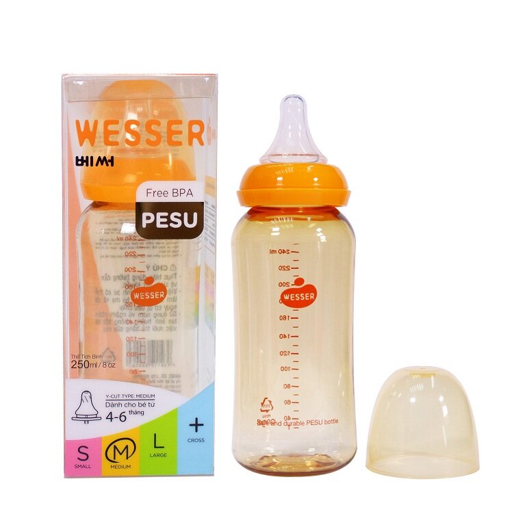 Bình sữa Wesser được làm từ nhựa PESU an toàn tuyệt đối