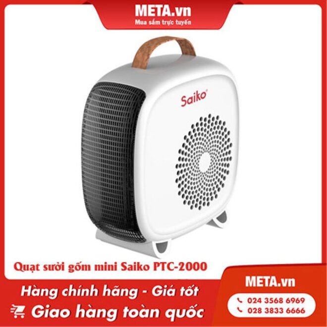 Quạt sưởi gốm mini Saiko PTC-2000 (2.000W)