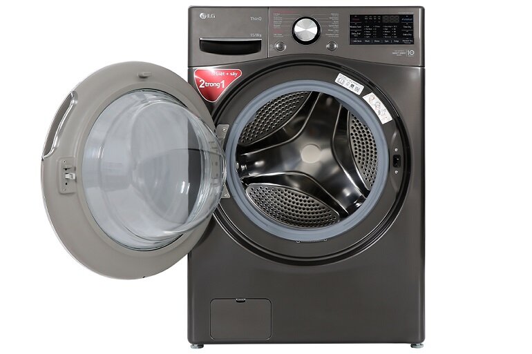 Máy giặt sấy LG F2515RTGB có thể giặt tối đa 15kg quần áo và sấy tối đa 8kg quần áo