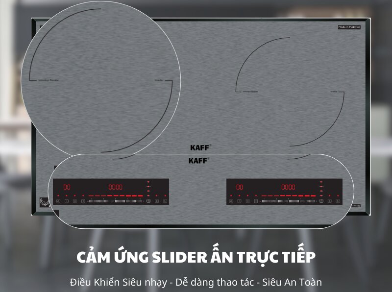 Bếp từ đôi Kaff KF-GT70038II thiết kế sang trọng, tính năng hiện đại