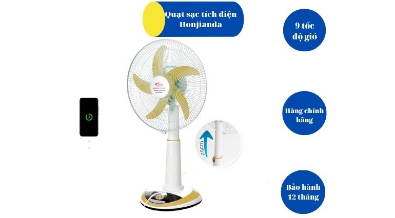 Chất lượng quạt cây tích điện Honjianda HJD-FL416H được đánh giá cao