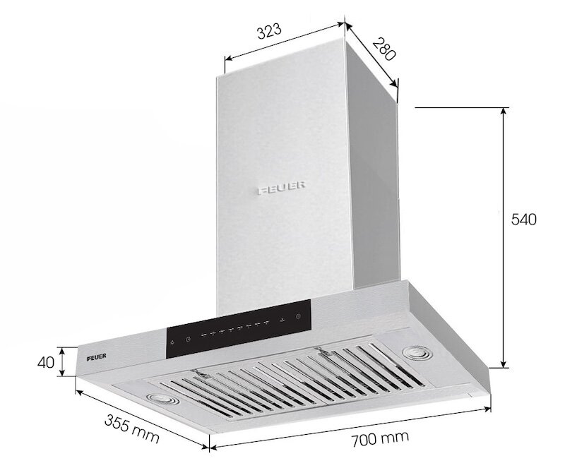 Máy hút mùi Feuer T59S bí mật cho không gian bếp luôn thơm mát