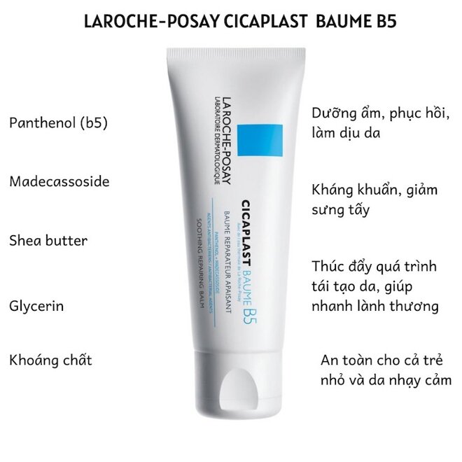 Thành phần của kem dưỡng da B5 La Roche Posay Cicaplast Baume