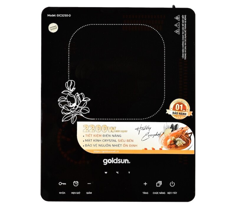 Bếp từ đơn Goldsun GIC3250-D thiết kế nhỏ gọn và sang trọng