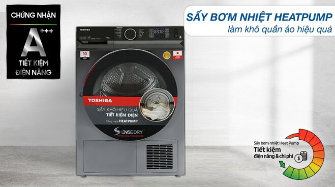 Máy sấy quần áo Toshiba TD-BK110GHV(MK): Công nghệ bơm nhiệt cao cấp mà giá rất hợp lý!