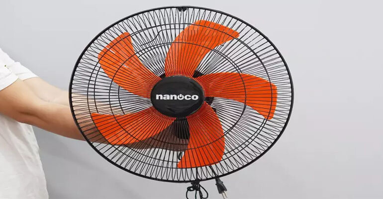 Quạt Nanoco NWF1606 có dây dẫn làm hoàn toàn bằng động nên đảm bảo bền bỉ trong quá trình vận hành quạt treo tường Nanoco NWF1606