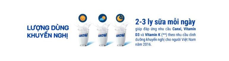 Mỗi này nên uống 2-3 ly sữa Nuvi Grow để giúp bé khỏe mạnh, thông minh và cao lớn