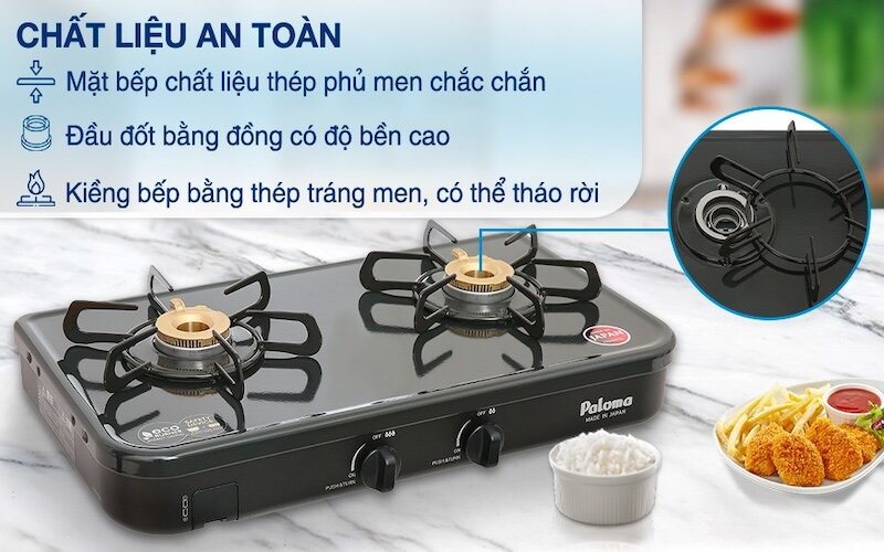 Bếp gas dương Paloma PA-J51CE thiết kế sang trọng, chất liệu bền bỉ