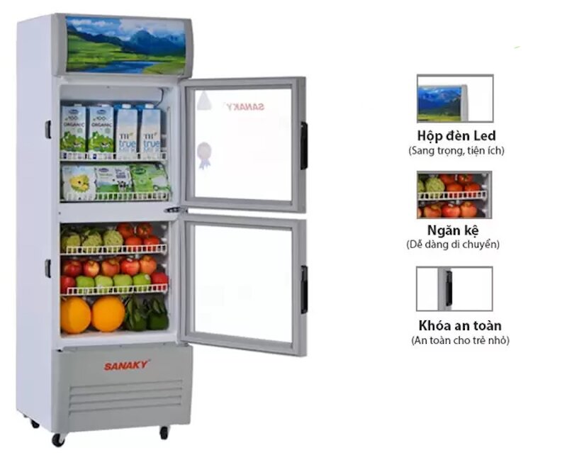 Tủ mát Sanaky VH-258WL trang bị tiện ích hiện đại