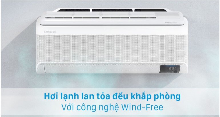 Công nghệ Wind-free của điều hòa Samsung AR13TYGCDWKNSV cho hơi lạnh dàn đều, dễ chịu.