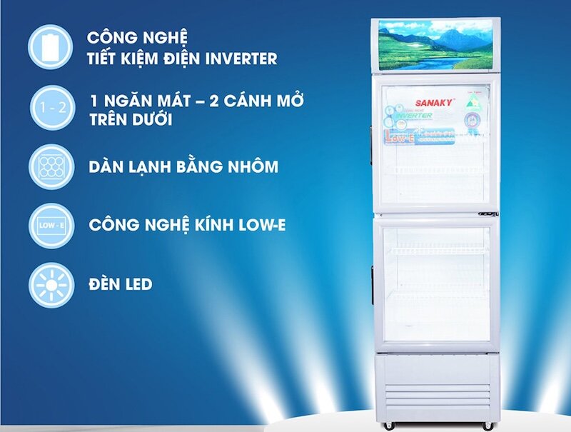 Đánh giá chi tiết tủ mát Sanaky Inverter 2 cánh 290 lít VH-358W3L